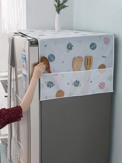 Dust-Proof Fridge Cover – Waterproof & Decorative Refrigerator Protector