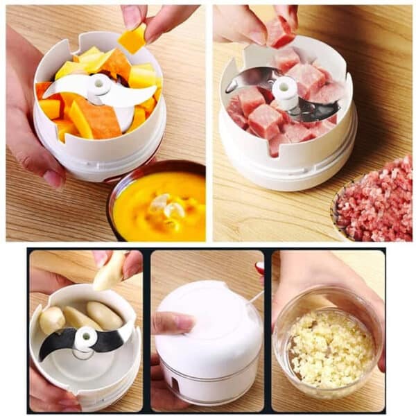 Mini Hand-Powered Meat Grinder – Manual Food Chopper, Mincer & Mixer
