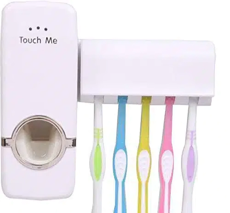 Automatic Toothpaste Dispenser & Toothbrush Holder Set