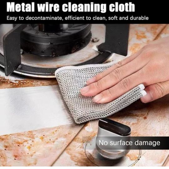 Wire Dish Washing Cloths – Multi-Purpose Non-Scratch Scrubbing Rags for Kitchen Cleaning