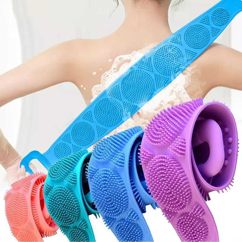 Silicone Body & Back Scrubber – Exfoliating Bath Brush with Massage Sponge